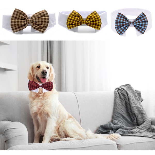 Cat and dog bow tie universal bow tie plaid bow tie